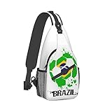 351 Brusttasche Fußball Mit Brasilianischen Flaggenfarben Schultertaschen Mehrzweck Sling Rucksack Dauerhaft Sling Bag Für Camping Wander Outdoor