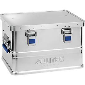 Aluminiumbox Alutec Basic, Materialstärke 0,8 mm, stapelbar, mit 1,5 mm Deckel, unterschiedliches Fassungsvermögen