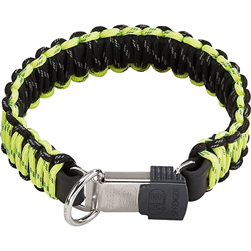 Sprenger Hundehalsband aus stabilem Paracord Nylon mit Edelstahl Clic Lock Verschluss I wasserabweisende Halskette, reflektierend, langlebig 55 cm, gelb