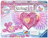 Ravensburger String it Maxi: 3D Heart, String Art Bastelset für Kinder ab 8 Jahren, Kreative Fadenbilder basteln, mit Glitter-Effekt