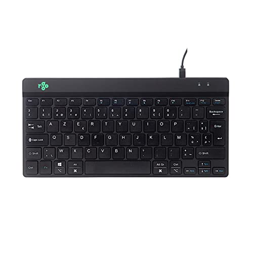 R-Go Compact Break Tastatur, AZERTY BE Layout, Met pauze Indicator, Ergonomische plat Design, Schwarz, Kabelgebunden