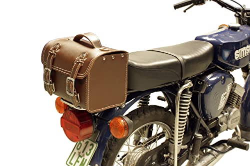Leder Hecktasche mit Schnellverschluss Gepäckträger Tasche Packtasche Braun für Simson S50 S51 S70