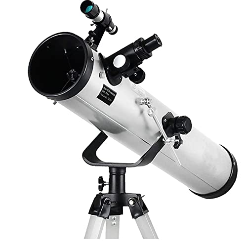 Teleskope für die Astronomie, Teleskop für Kinder und Anfänger, 125-mm-Reflexionsteleskop, Teleskop mit verstellbarem Stativ und 5 x 24 Sucher Happy House (Paket 4)