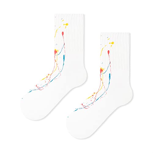 5 Paare Mens Dicke Kissen Mode Rutschfeste Socken for Männer und Frauen Wandern Socken (Color : White, Size : 40-45)