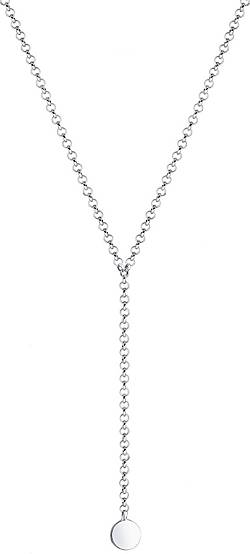 Elli, Halskette Choker Y-Kette Kreis Plättchen Geo 925 Silber in silber, Schmuck für Damen 2
