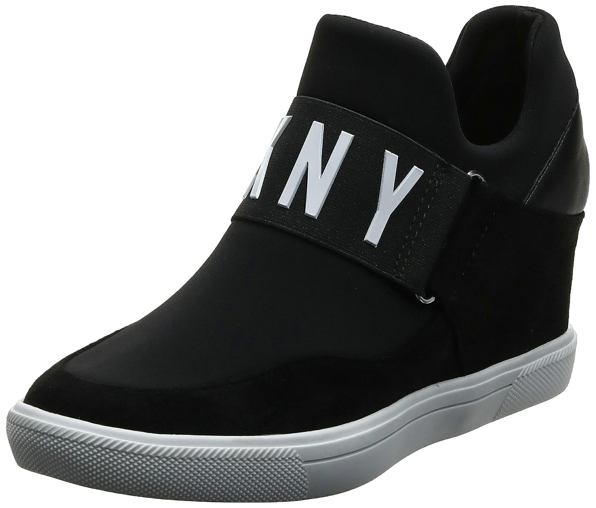 DKNY Women's Footwear COSMOS - WEDGE SNEAKER,BLACK, 6.5