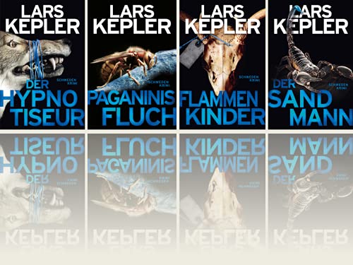 N.N. Lars Kepler | Die Joona Linna-Reihe | 4er Set als Softcover | Der Hypnotiseur + Paganinis Fluch + Flammenkinder + Der Sandmann