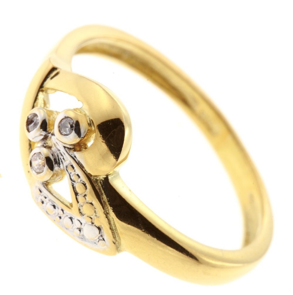 Damen Ring echt Gold 375 9 Karat Diamant 71114