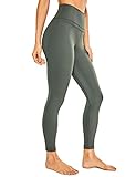 CRZ YOGA Damen Sports Yoga Leggings Sporthose mit Hoher Taille-Nackte Empfindung -63cm Grauer Salbei XL(44)