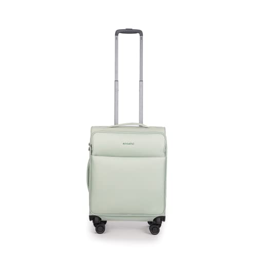 Stratic Light + Koffer Weichschale Reisekoffer Trolley Rollkoffer Handgepäck, TSA Kofferschloss, 4 Rollen, Erweiterbar, Größe S, Mint