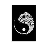 ZHENGDONG Baum des Lebens Yin Yang Kunst-Poster, dekoratives Gemälde, Leinwand, Wandkunst, Wohnzimmer, Poster, Schlafzimmer, Malerei, 50 x 75 cm