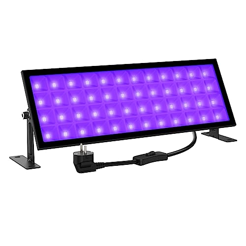 Onforu 96W LED Schwarzlicht, UV Bar Schwarzlichtlampe mit Stecker, IP66 Wasserdicht UV Strahler Außen, Fluoreszenz Schwarzlicht Strahler mit 96 LEDs, UV Licht Röhre mit Schalter für Party, Deko, Disco