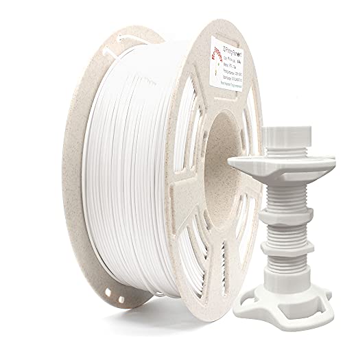 Reprapper White PETG Filament for 3D Printer 1.75 mm (± 0.03 mm) 2.2 lb (1 kg) Perfectly Coiled in Recycled Spool + Cleaning Needle + Printing surface