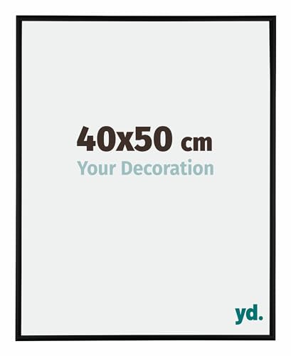yd. Your Decoration - Bilderrahmen 40x50 cm - Bilderrahmen aus Aluminium mit Acrylglas - Antireflex - Ausgezeichneter Qualität - Schwarz Matt - Kent