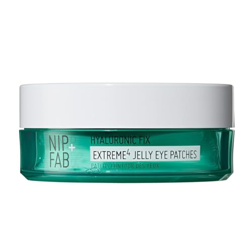 Nip+Fab Hyaluronic Fix Extreme4 Hydration Jelly Eye Patches | 20 Stück | Unter Augenpflaster Maske Anti-Aging Hydrating Für Feine Linien | Falten | Geschwollene Augen Patch Für Säcke | Schwellungen