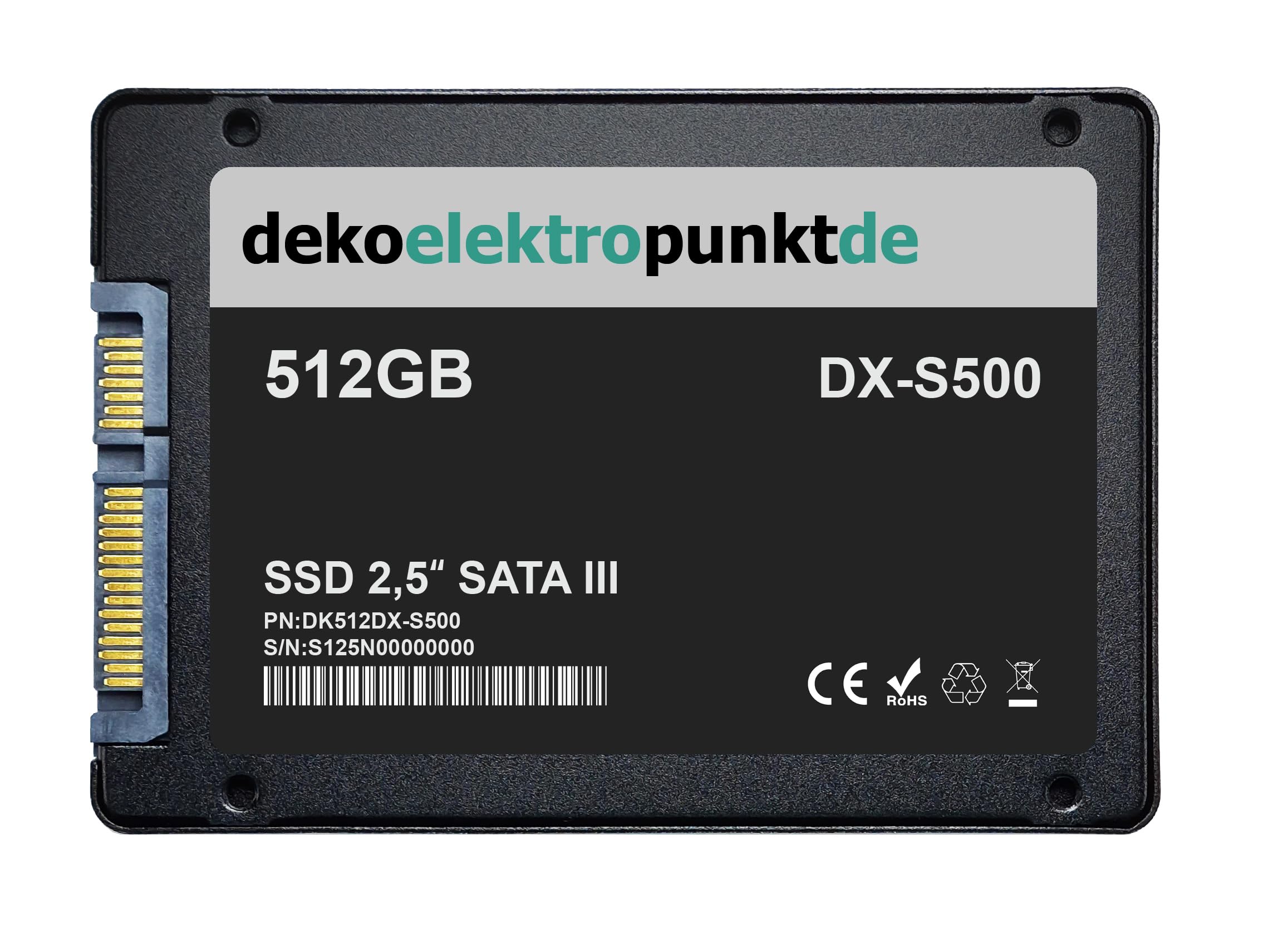 dekoelektropunktde 512GB SSD Festplatte passend für HP Pavilion 11-n072 g7-2347 17-f003nk 17-g101nu dv6-1255, Alternative Komponente