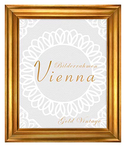 BIRAPA Bilderrahmen Vienna aus Massivholz 25x25 cm in Gold Vintage Größen