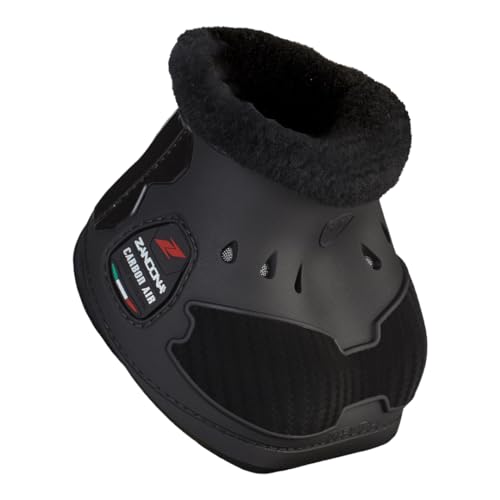 Zandonà Carbon Air Velcro Heel Protektoren für Pferde, Schwarz, L/XL