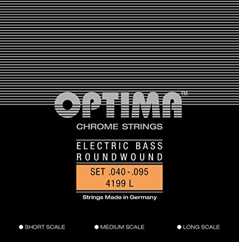 Optima E-Bass Saiten Chrome Strings. Round Wound Medium Scale Satz 4-string light 4199L