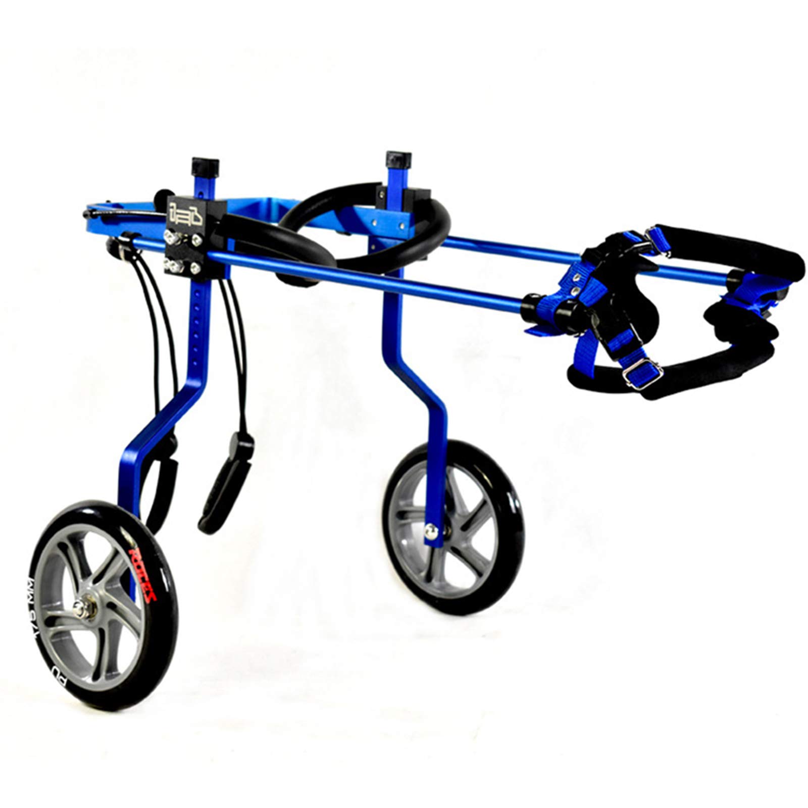 STZYY Verstellbarer Hundewagen Haustier Rollstuhl, 2 Räder Blue Hunderollstuhl, für Behinderte Hunde Hundebein Unterstützung (XXXS-S 0-11kg)