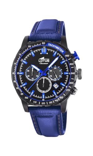 LOTUS Herren Uhr Sport 18588/2 Leder Armbanduhr Quarz Lotus R blau UL18588/2