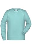 James & Nicholson Herren Raglan Sweatshirt - Sweatshirt im Raglanschnitt aus Bio-Baumwolle | Farbe: Glacier-Melange | Grösse: XXL