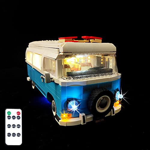 LED Beleuchtungsset für Lego 10279 Volkswagen T2 V29 Wohnmobil Modell, Fernbedienung, Licht-Set Kompatibel mit Lego 10279 Volkswagen T2 Campingbus Bausteinen Modell(Nicht Enthalten Modell)