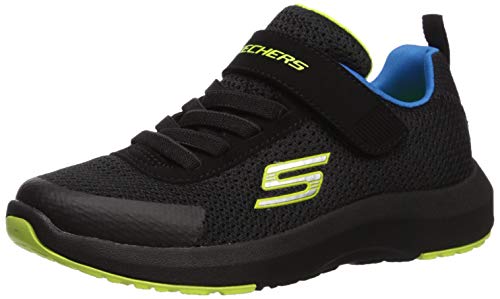Skechers 98151L/BBLM Dynamic Tread Kinder Jungen Mädchen Sneaker schwarz/blau/grün, Farbe:Schwarz, Größe:34