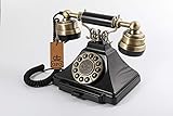 GPO Duke nostalgisches Vintage drucktastentelefon 1938SPUSH mit Textilschnur- Schwarz Bronze