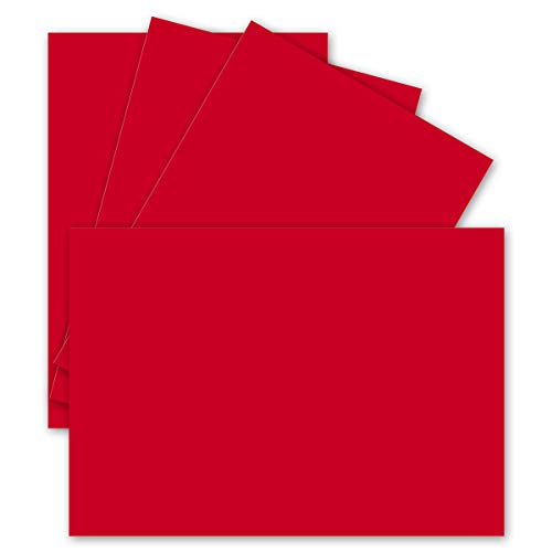 1000 Einzel-Karten DIN A6 - 10,5 x 14,8 cm - 240 g/m² - Rot - Tonkarton - Bastelpapier - Bastelkarton- Bastel-karten - blanko Postkarten