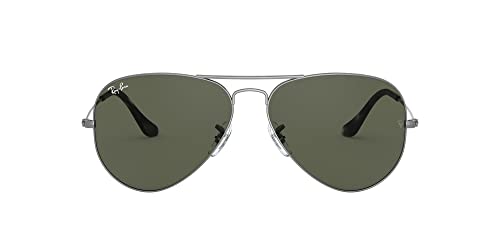 Ray-Ban Unisex Erwachsene Rb3025 Aviator Classic Sonnenbrille, Grau - Sand transparent grau/grün - Größe: 62 mm