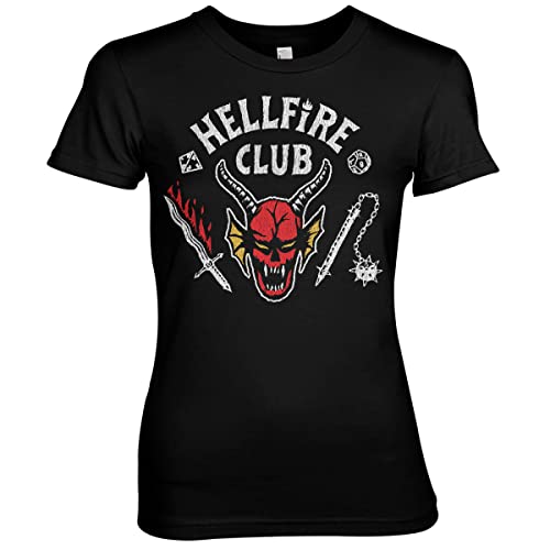 Stranger Things Offizielles Lizenzprodukt Hellfire Club T-Shirt (Schwarz), XX-Large