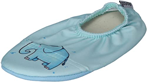 Slipstop Kinder Hausschuhe Badeschuhe HANT Elefant blau, Größe:18/20 EU
