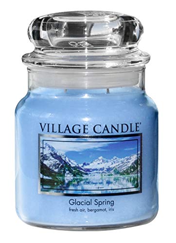 Village Candle Gletscherbrunne Duftkerze im Glas, 454 g, blau, 9.7 x 9.5 cm