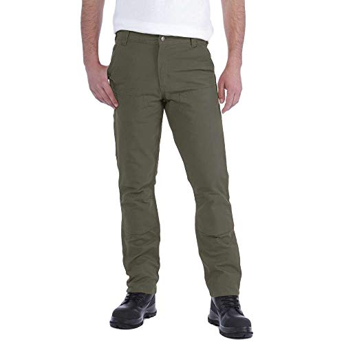 Carhartt 103340 Stretch Duck Doppelfront Latzhose Mit Geradem Schnitt Für Herren - Tarmac - Gr. W32/L30