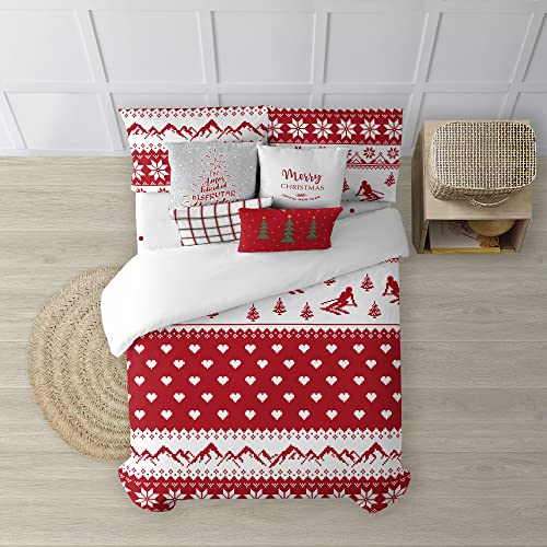 Belum Bettbezug für Weihnachten, 50 % Baumwolle, 50 % Polyester, Bettbezug mit Knopf Lappland 9 150 (240 x 220)