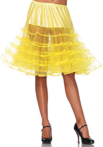 LEG AVENUE Damen Petticoat knielang gelb Einheitsgröße (Gelb)