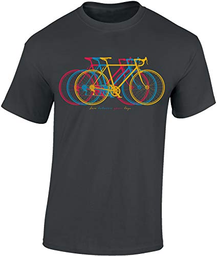 Fahrrad T-Shirt Herren : Fun Between Your Legs - Sport Tshirts Herren - Fun Shirts Männer (Dark Grey 3XL)