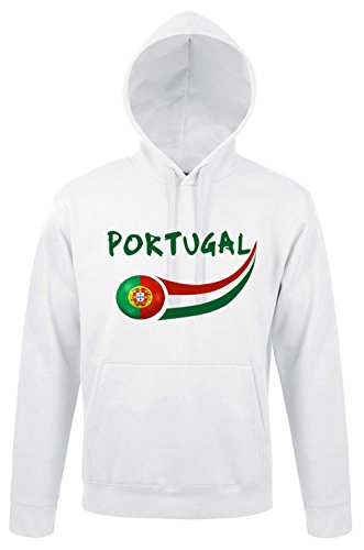 Supportershop Sweat Erwachsene Kapuze weiß Portugal Fußball L weiß