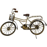 Fahrrad Eisen Gold Vintage Modell Bike Miniatur Bicycle Deko Skulptur 50cm