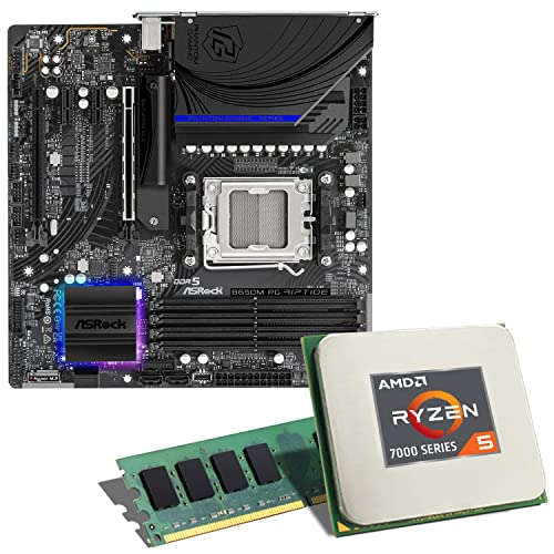 Mainboard Bundle | AMD Ryzen 5 7600X 6x4700 MHz, ASRock B650M PG Riptide, 16 GB DDR4-RAM, 2X M.2 Port, 4X SATA 6Gb/s, USB 3.2 Gen2 | Tuning Kit | CSL PC Aufrüstkit