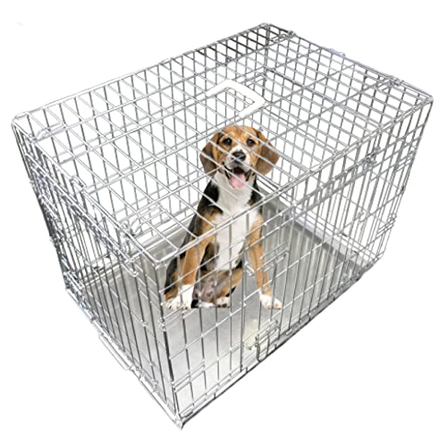 Ellie-Bo Hundebox/Transportkäfig für Hundewelpen, zusammenklappbar, 2 Türen, mit beißfester Bodenwanne aus Metall, 107 cm, Größe XL