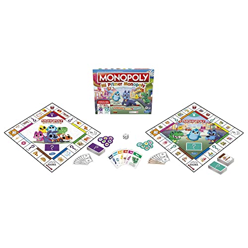 Monopoly Lernen Spielen, Brettspiel für Kinder ab 4 Jahren, 2-Seiten-Brett, lustiges Pädagogisches Werkzeug für die ganze Familie