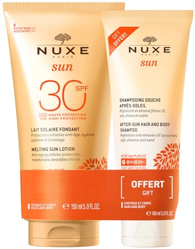 Nuxe Sun Melting Sun Cream Face and Body 150ml + Shower Shampoo After-Sun 100ml Free