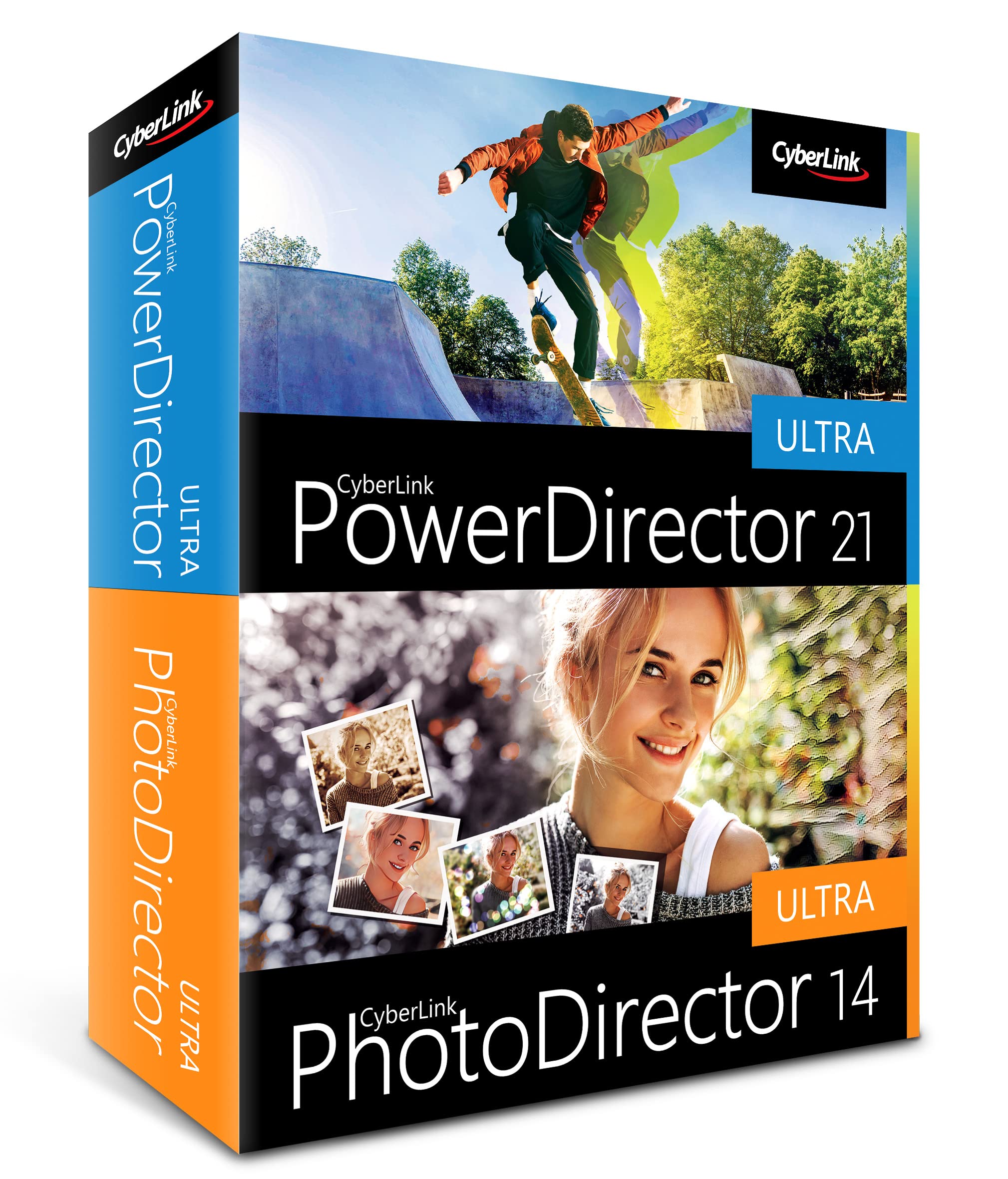 CyberLink PowerDirector 21 Ultra & PhotoDirector 14 Ultra | Benutzerfreundliches Videobearbeitungsprogramm für PC mit Greenscreen | Screen Recorder | Leistungsstarkes Bildbearbeitungsprogramm [Box]
