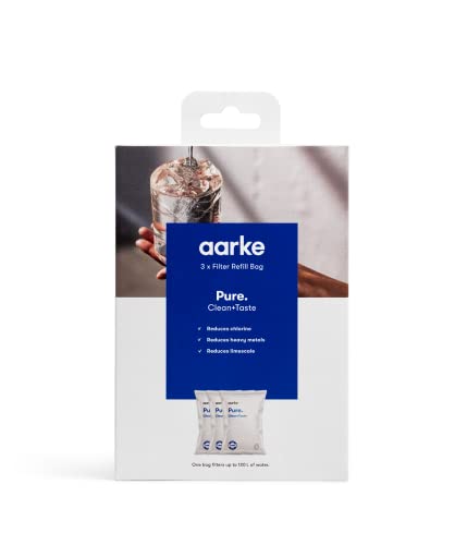 Aarke 3er-Pack Pure Filter Nachfüllbeutel | Reduziert Chlor, Schwermetalle und Kalk | Filtert bis zu 3x120 Liter Wasser