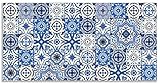 ARTland Spritzschutz Küche aus Alu für Herd Spüle 100x50 cm (BxH) Küchenrückwand mit Motiv Mosaik Fliesenmuster Abstrakt Fliesenoptik Orientalisch Blau H6ZH