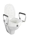 WENKO WC-Sitz Erhöhung mit Stützgriffen Secura - Toilettensitzerhöhung, Kunststoff, 5535 x 37.5 x 47.542.5 cm, Weiß