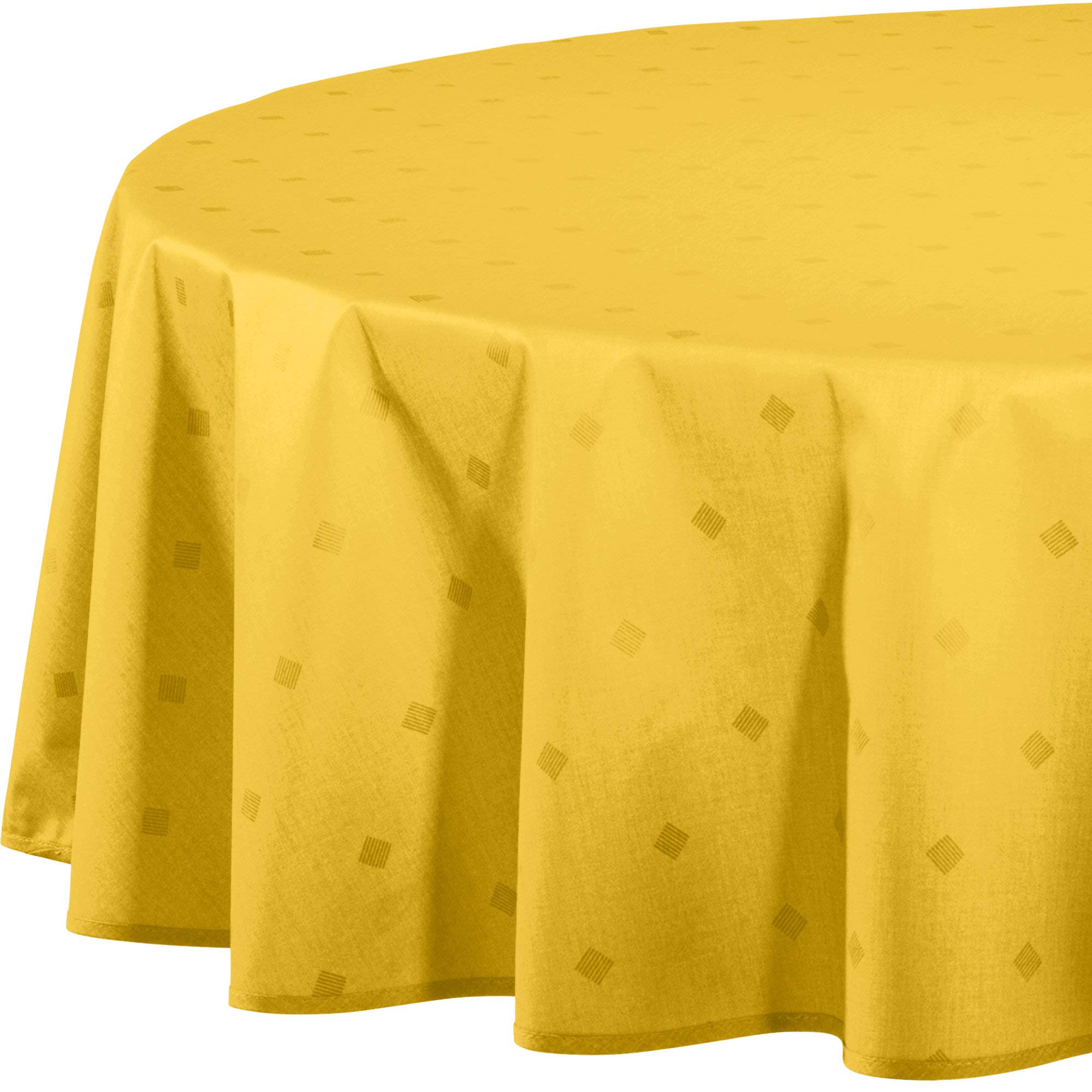 Erwin Müller abwaschbare Tischdecke, Tischwäsche Neuss im Rautendesign, gelb Größe 160x220 cm - acrylversiegeltes Gewebe für leichtes Wischen (weitere Farben, Größen)