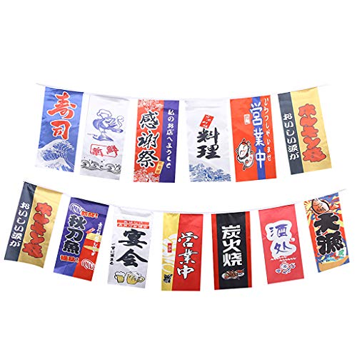 Perfeclan Verschiedene Japanische Flaggen Banner Pack für Küche Restaurant Türverzierung, H